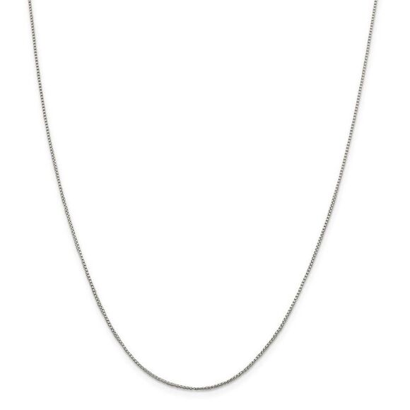 1mm Sterling Silver Solid Round Box Chain Necklace, 20 Inch - Picture 3 of 8